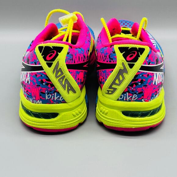 ASICS Shoes Womens 8 Blue Pink Yellow Neon Gel Noosa Tri 10 Athletic Sneakers - Picture 8 of 11